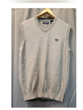 Men's CHAPS Gray Pullover Sweater Vest ~ Medium